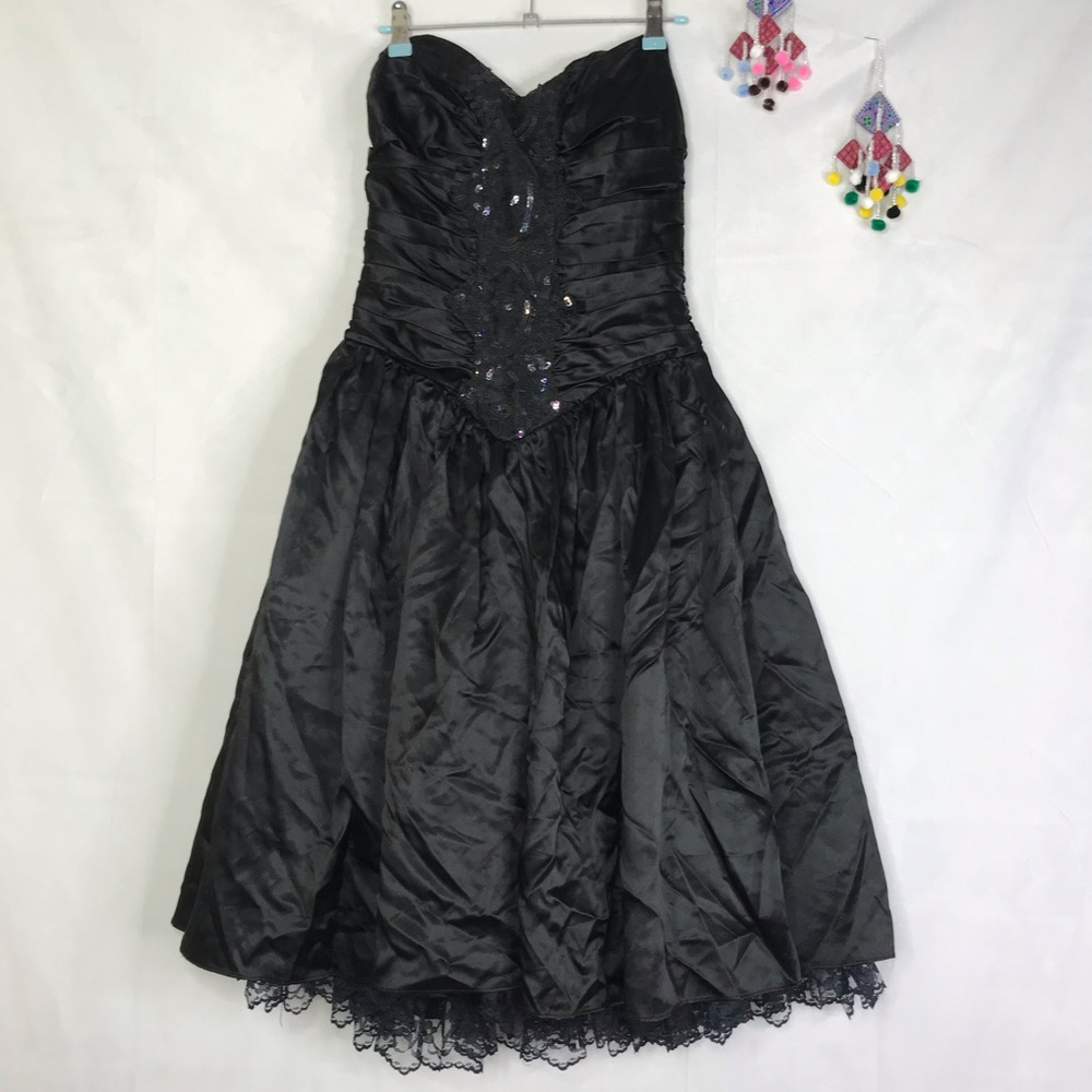 VTG Unbranded goth emo satin prom dress